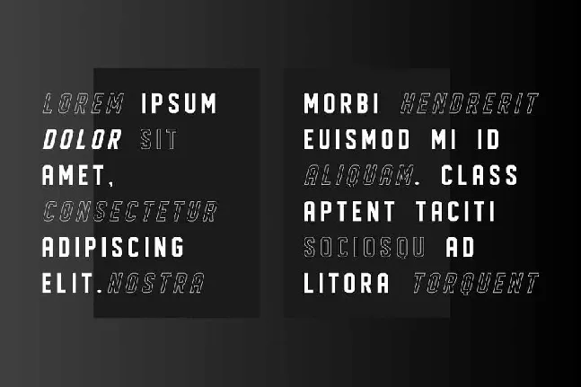 Displayed Typeface font