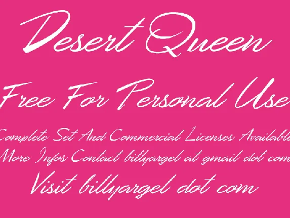 Desert Queen Personal Use font