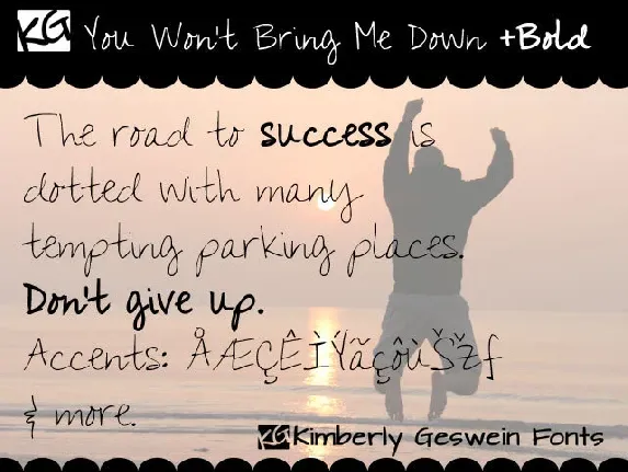 You Wont Bring Me Down font