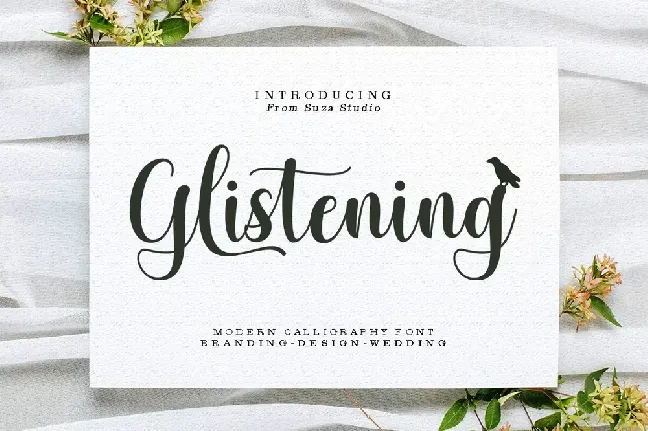 Glistening script font