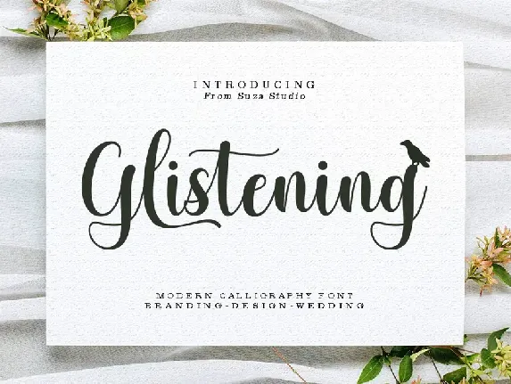 Glistening script font