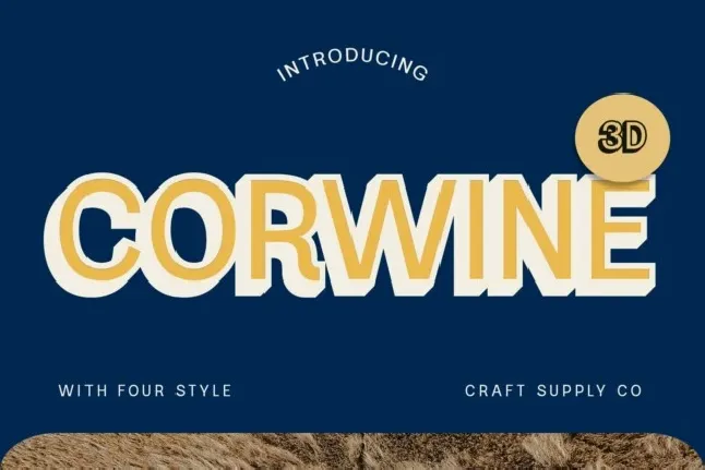 Corwine 3D font