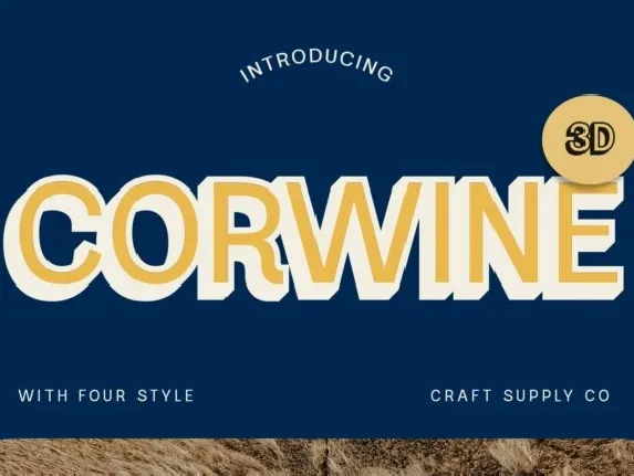 Corwine 3D font