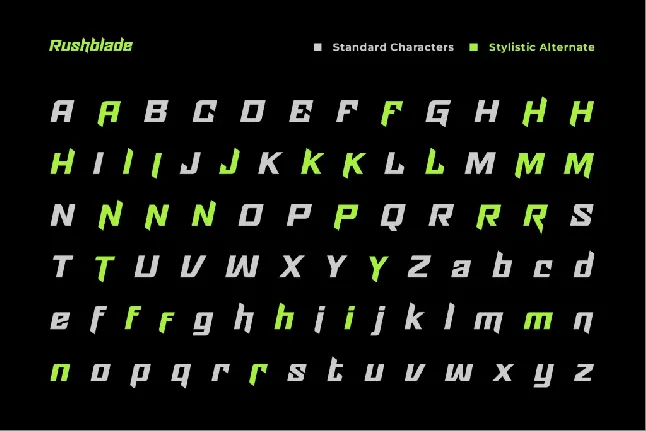 Rushblade Demo font