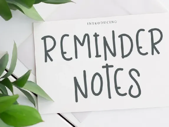 Reminder Notes font