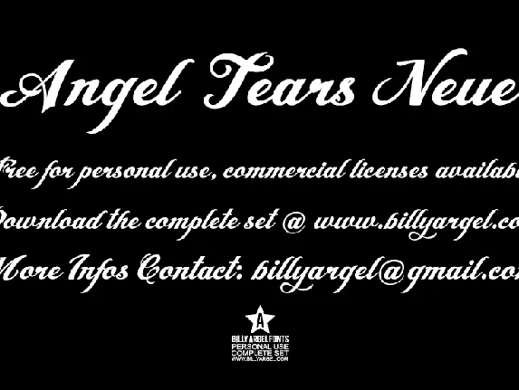 Angel Tears Neue Personal Us font