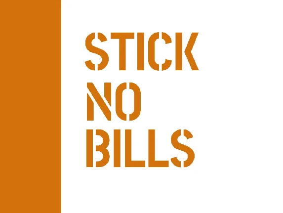 Stick No Bills font