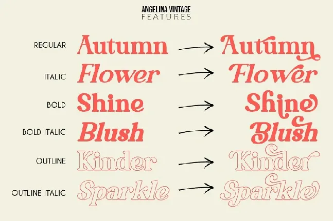 Angelina Vintage Family font