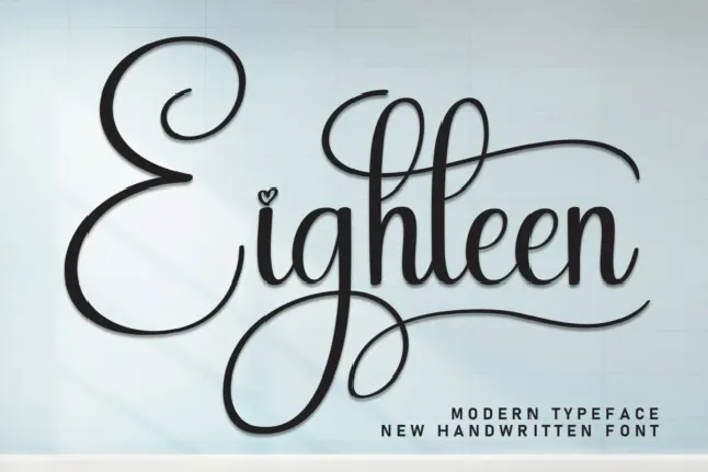 Eighteen Calligraphy font