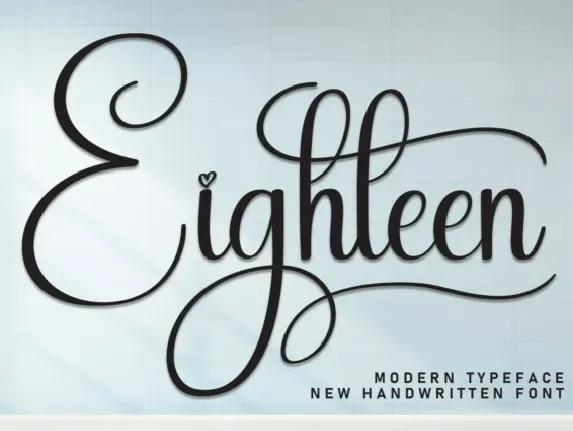 Eighteen Calligraphy font