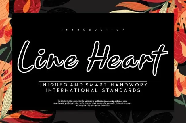 Line Heart Script font