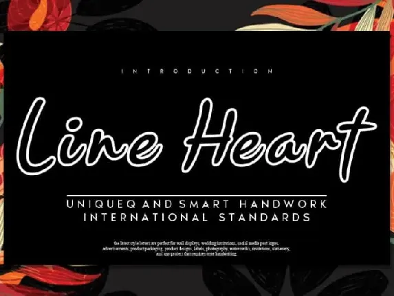 Line Heart Script font