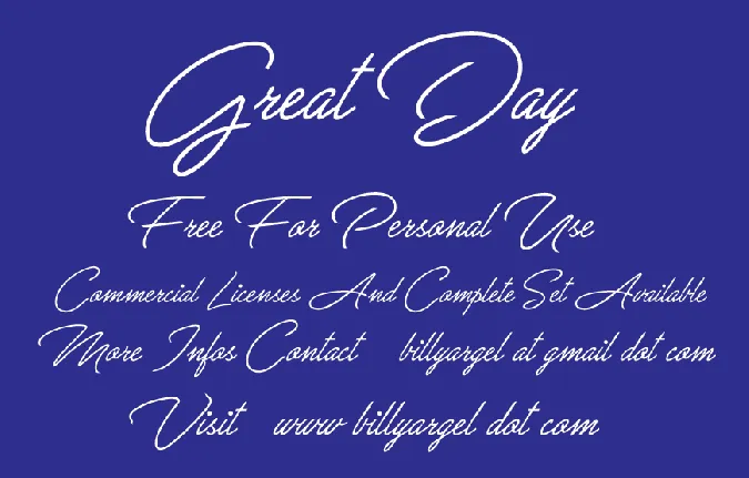 Great Day Personal Use font