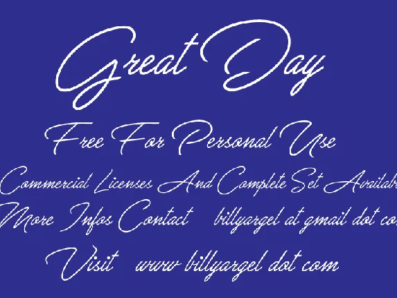 Great Day Personal Use font