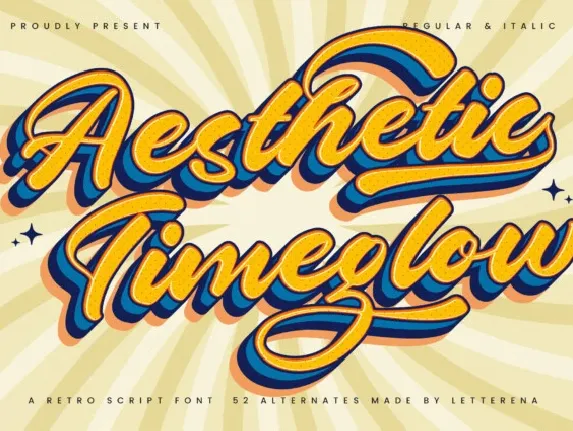 Aesthetic Timeglow font