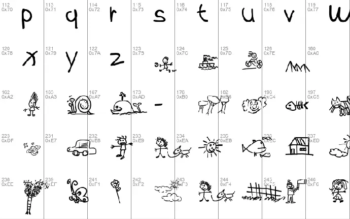 kidS Written font