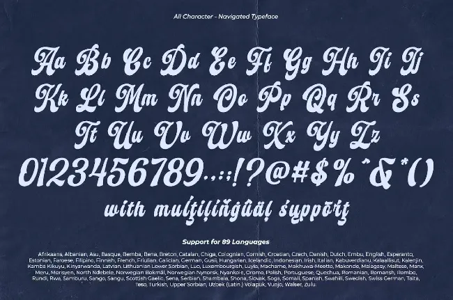 Navigated font