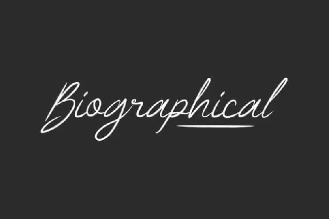 Biographical Script font