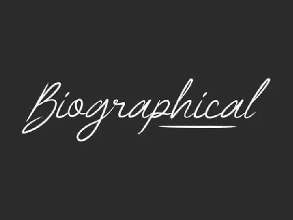 Biographical Script font