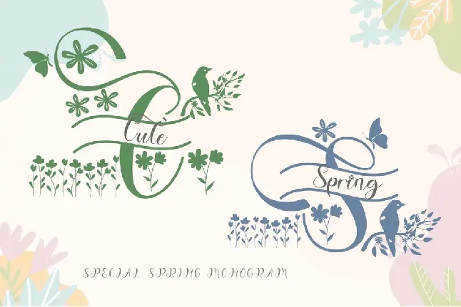 Spring Monogram font