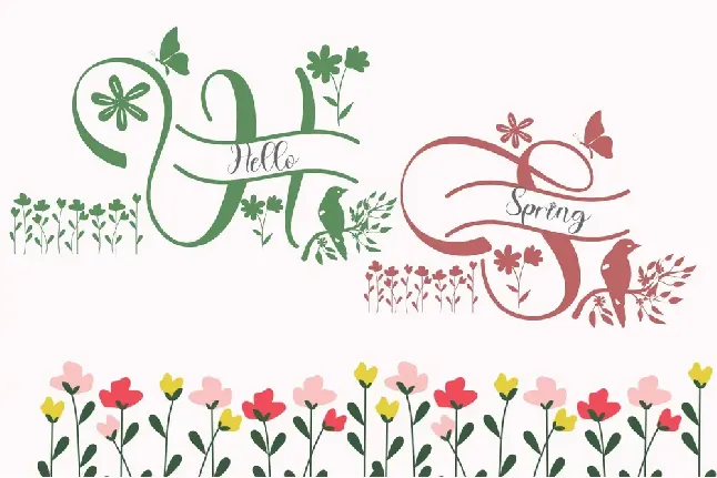 Spring Monogram font