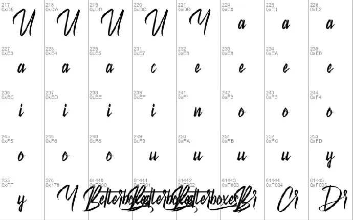 Betterboxes Demo font