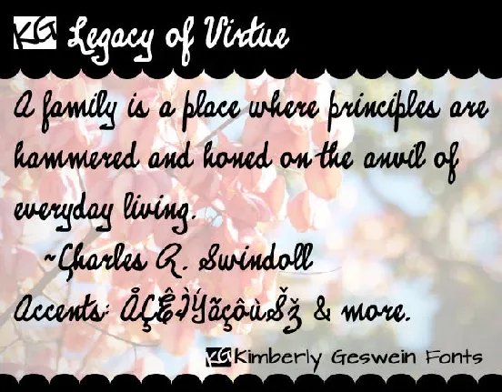 KG Legacy of Virtue font