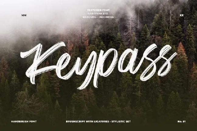 Keypass Brush font