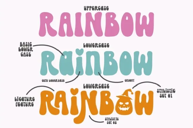 Spooky Rainbow Display font