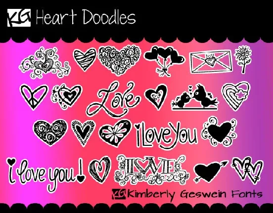 KG Heart Doodles font