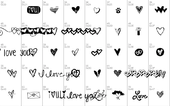 KG Heart Doodles font