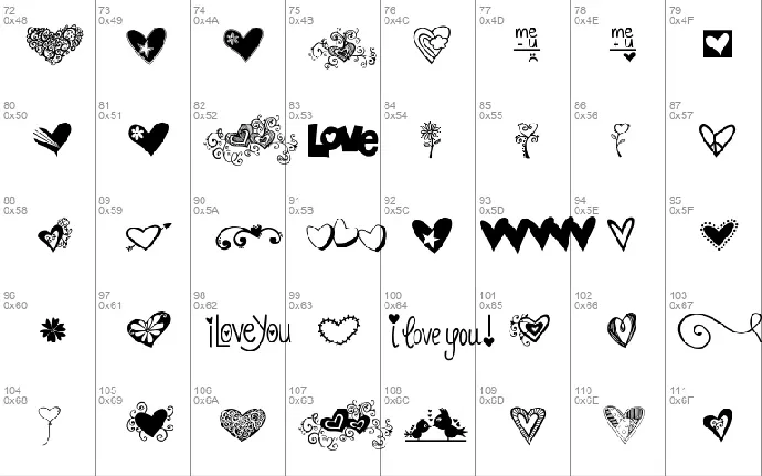 KG Heart Doodles font