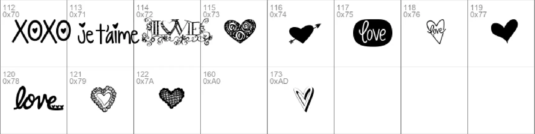 KG Heart Doodles font