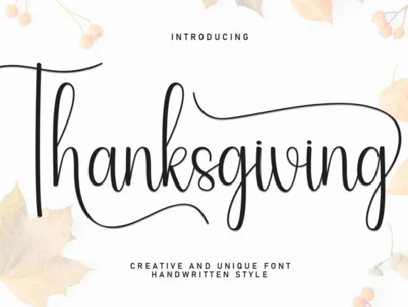 Thanksgiving Script font