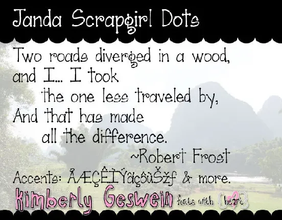 Janda Scrapgirl Dots font