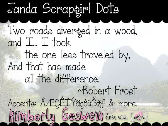 Janda Scrapgirl Dots font