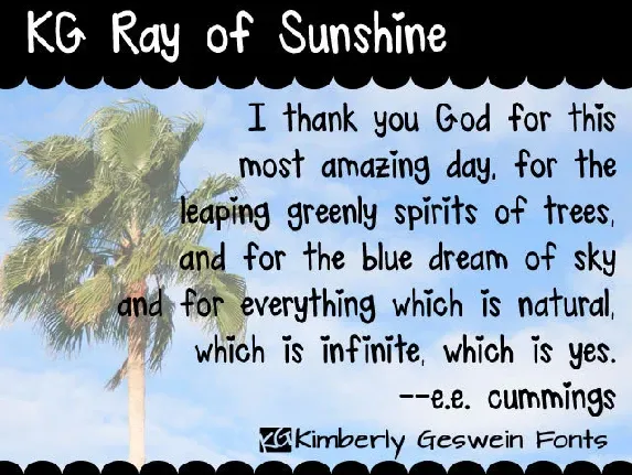 KG Ray of Sunshine font