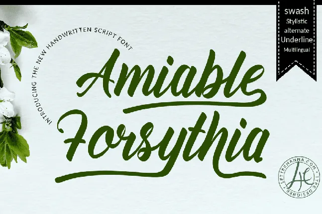 Amiable Forsythia Free font