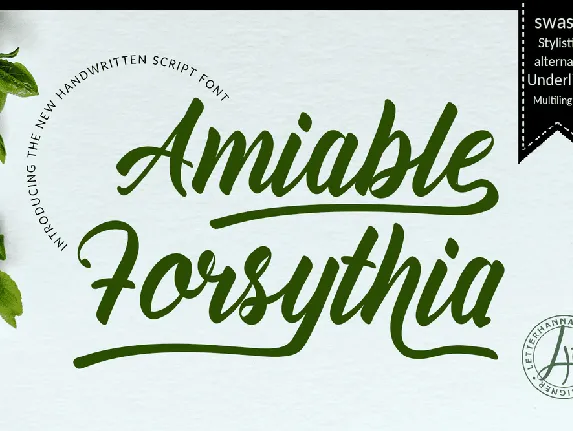 Amiable Forsythia Free font