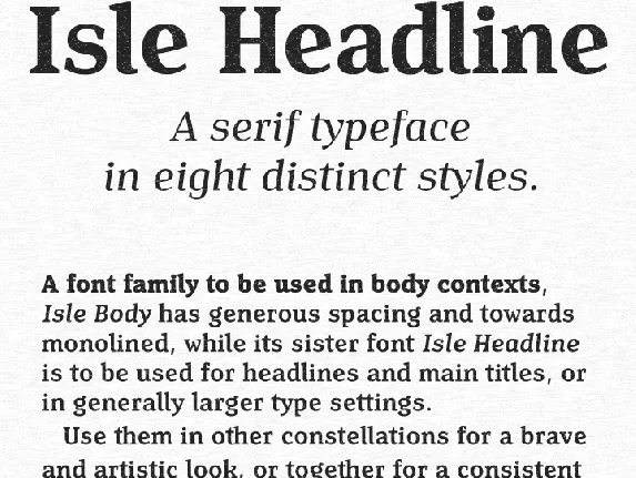 Isle Headline PERSONAL USE font