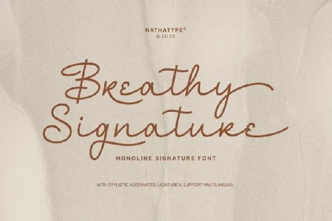 Breathy Signature font