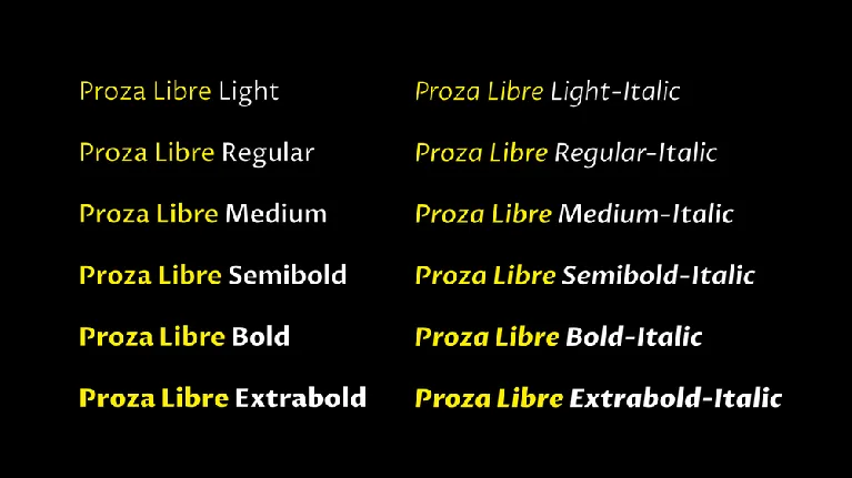 Proza Libre font