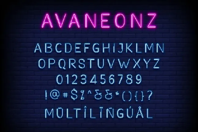 Avaneonz font