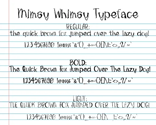 Mimsy Whimsy Typeface Free font