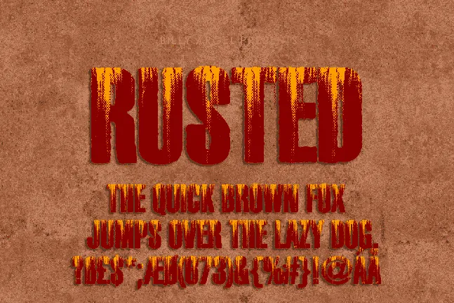 RUSTED PERSONAL USE font