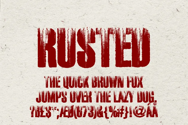 RUSTED PERSONAL USE font