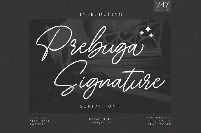 Prebuga Signature font