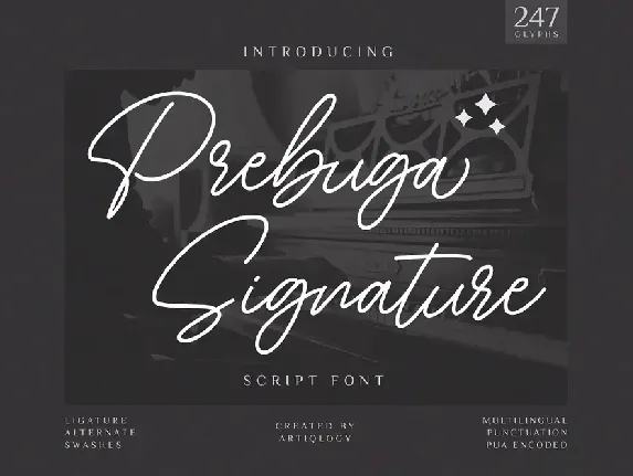 Prebuga Signature font