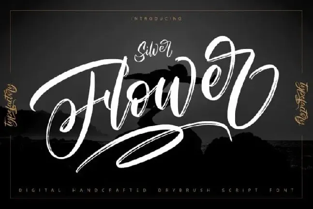 Silver Flower Brush font