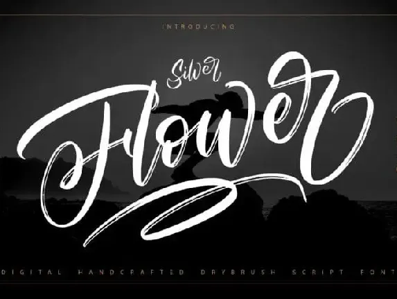 Silver Flower Brush font